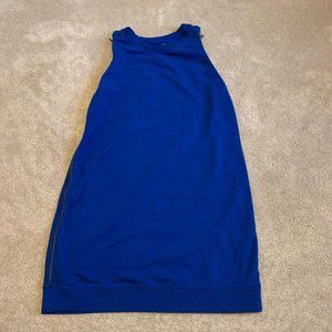 Sundays Two Blue Double Side Zipper Sweatshirt Mini Dress or Long Tunic